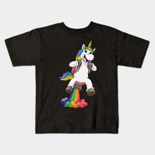 Unicorn as Astronaut with Jet pack Kids T-Shirt